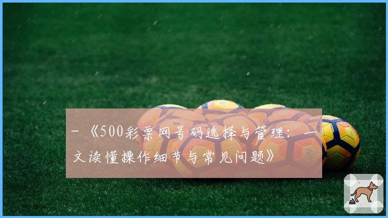 - 《500彩票网号码选择与管理：一文读懂操作细节与常见问题》